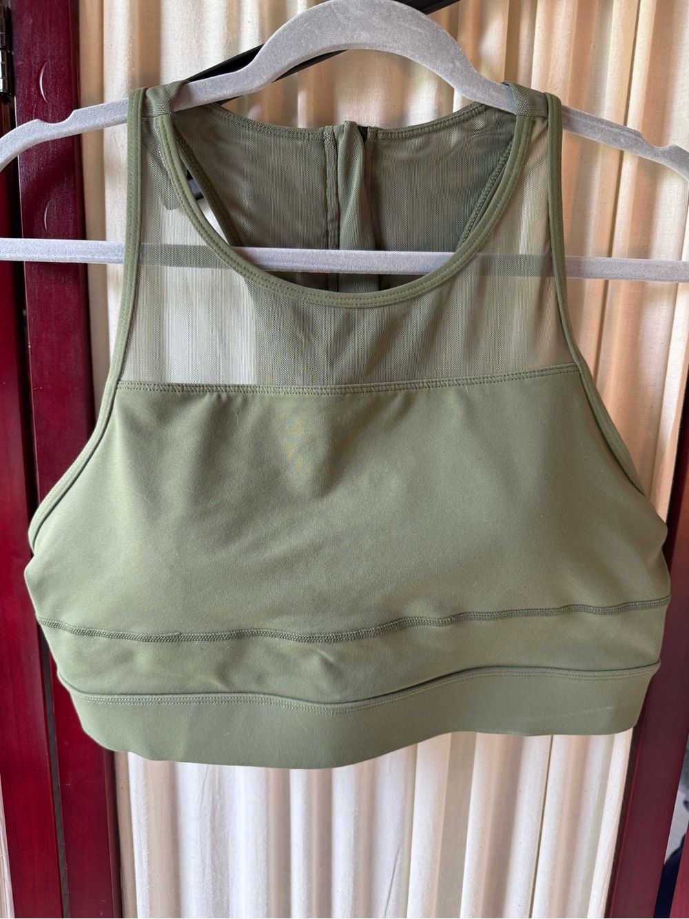 Zyia Active Olive Green All Star Mesh Sports Bra